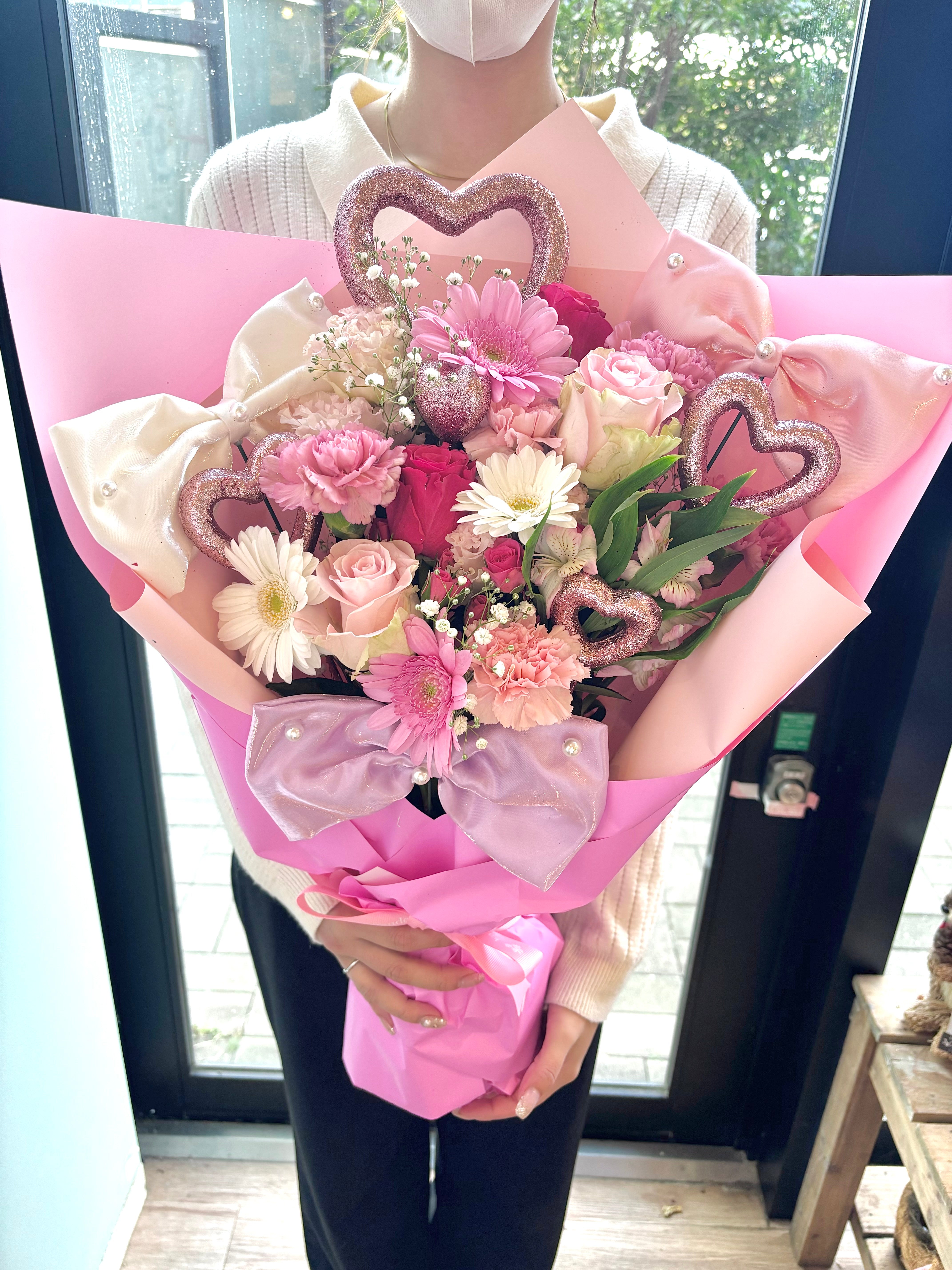 生花】女性用完全おまかせ花束 L＜ピック付＞ – karendo online shop