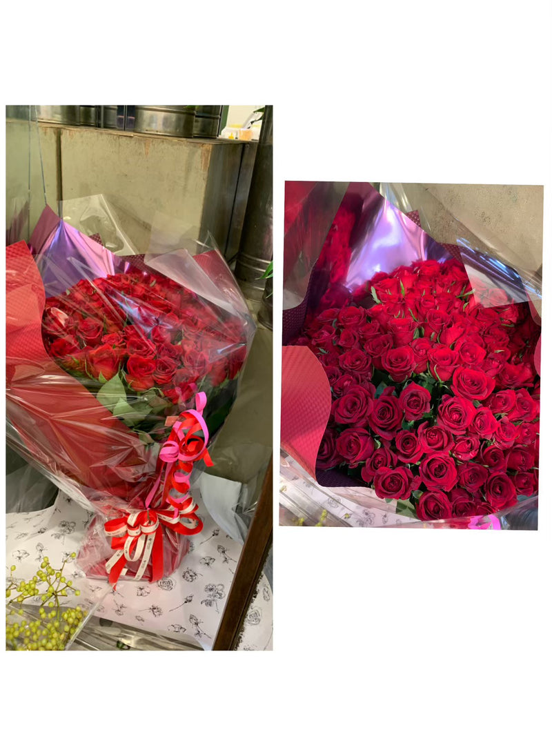 【生花】＜スタンダード＞赤バラ108本の花束