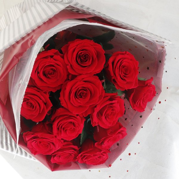 新価格バラの花束【12本の薔薇のブリザードフラワー】花束【ブーケ】 フラワー・リース