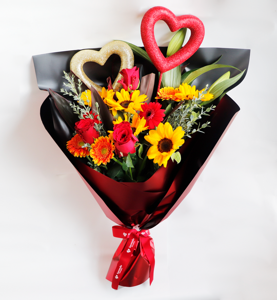 【生花】男性用完全おまかせ花束　L＜ピック付＞