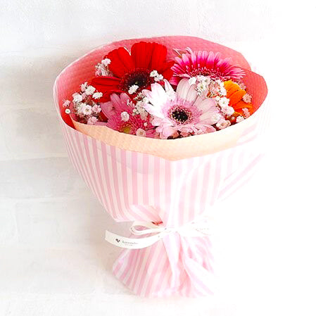 【生花】ピンクガーベラブーケ