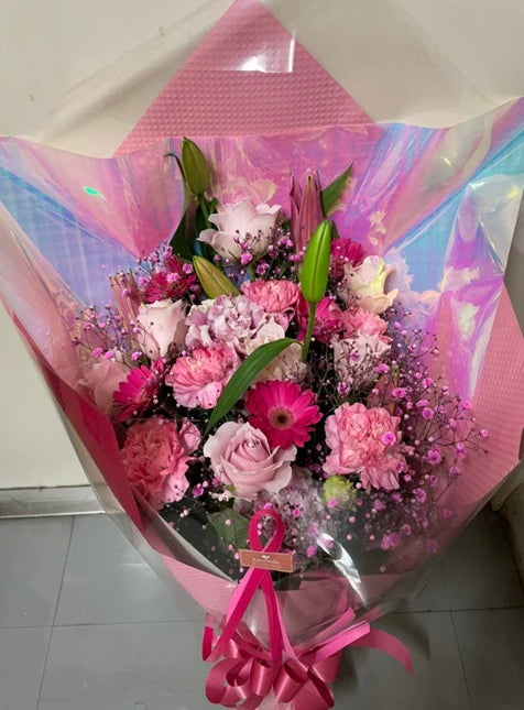 【生花】女性用完全おまかせ花束　L＜ピック無し＞