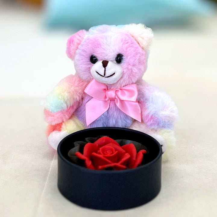 karendo限定 ベアーと赤バート】プレミアム・ペタルレッド＆レインボー