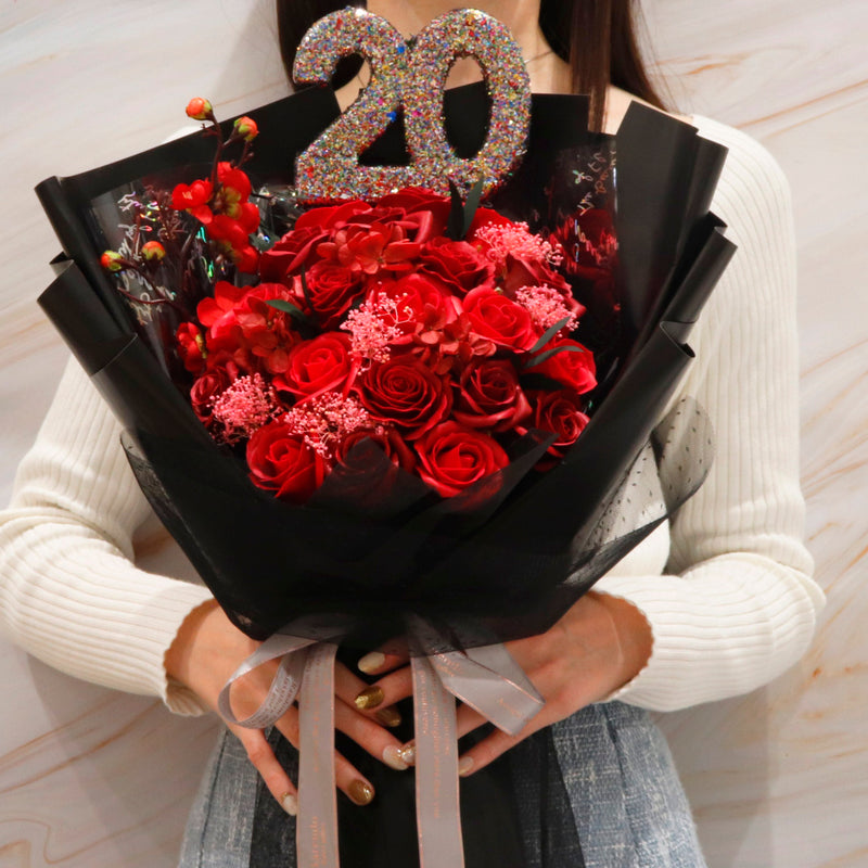 観賞用ソープフラワー:rafulu】＜成人式！＞20thローズブーケ（全3種