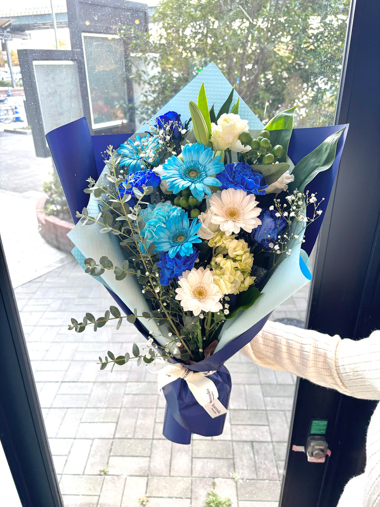 生花】カラードおまかせ花束（ブーケ）L ＜ブルー系＞ – karendo