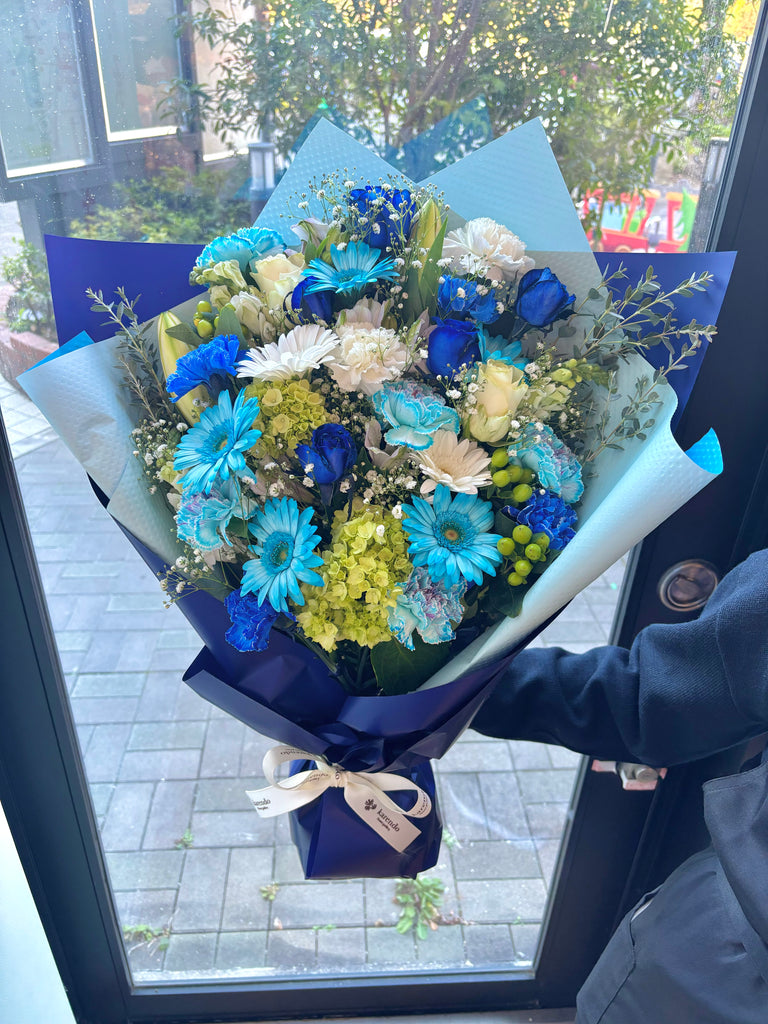 生花】カラードおまかせ花束（ブーケ）LL ＜ブルー系＞ – karendo