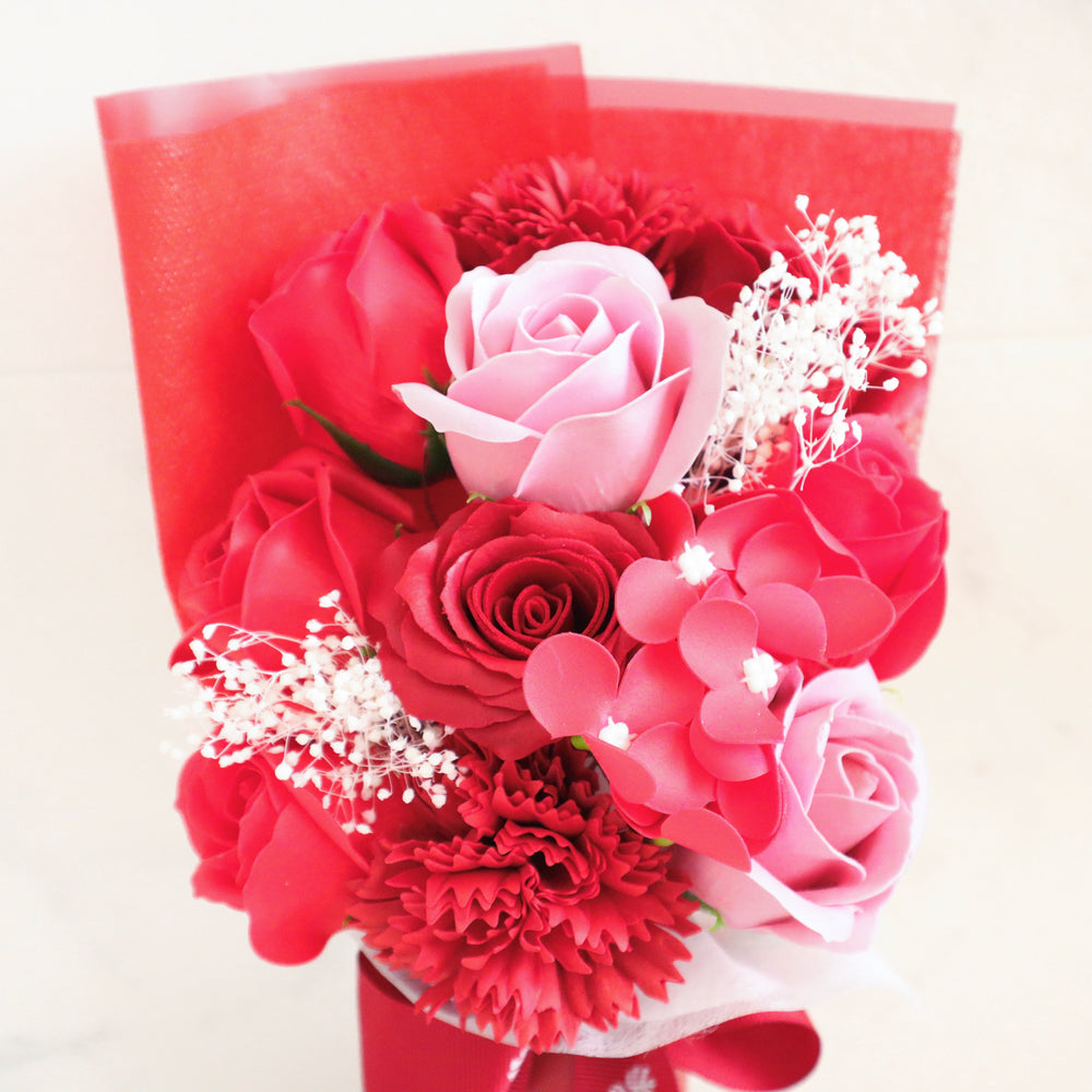 1～2日発送】スカイブルー サヴォンローズ（ソープフラワー） バラ花束