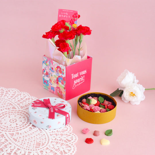 【5/3㈰～5/10㈰お届け】ミニローズベリー・アネモネルージュ＆カーネーションポットset