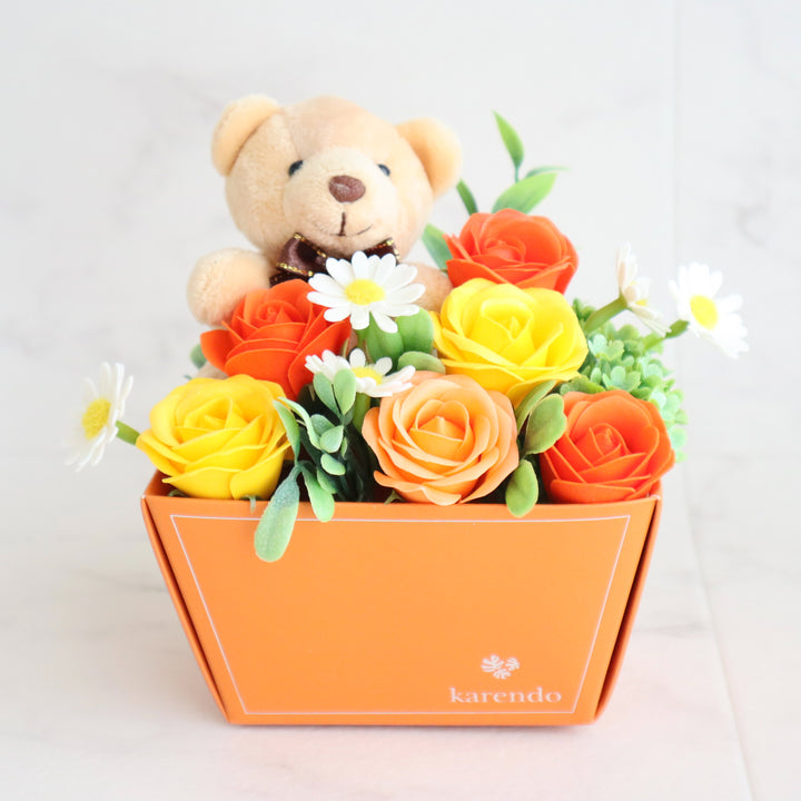美品オレボレブラ、花のビジューや動物達の色柄が綺麗なチュニック、素敵です☆彡 観賞用ソープフラワー:rafulu】クリアベアアレンジ（全2種