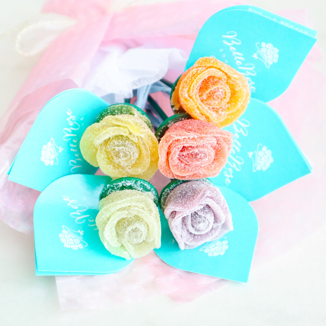 大人可愛い♡⃛水色グラデ薔薇丸ごと1輪♥️ジュエルハート型ビジュー付きヘアゴム♥️ 味はおまかせ！』ビジュ・ド・ローズ＜5本セット＞ – karendo online shop