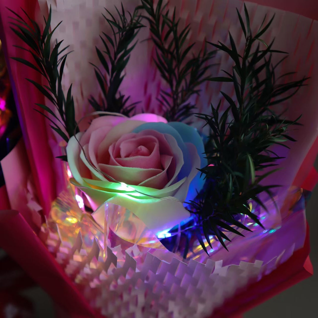 観賞用ソープフラワー:rafulu】Wレインボーブーケ(LED付) – karendo