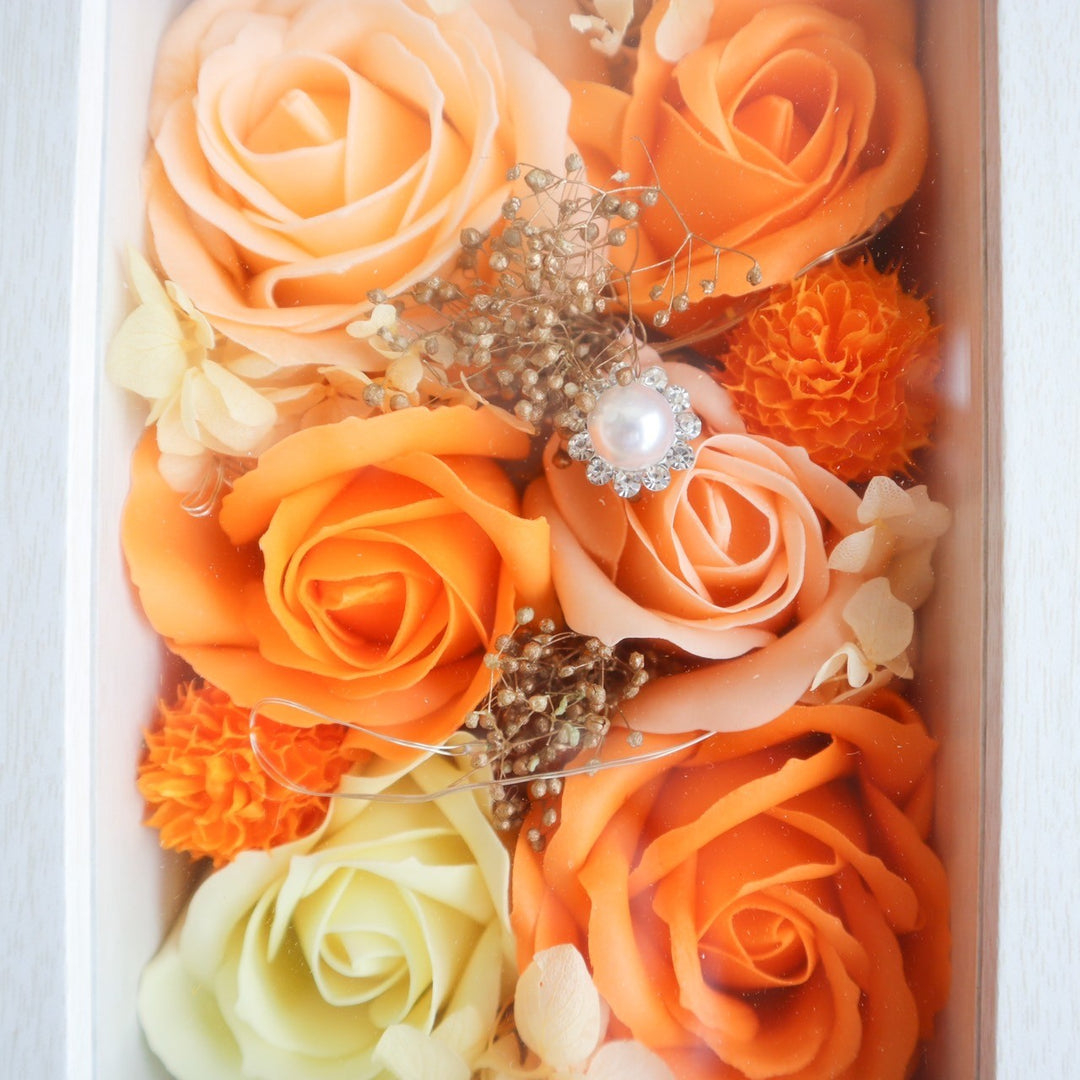 ☆限定☆フルーツバスケット アートフレーム　掛け時計★懸賞当選品 観賞用ソープフラワー:rafulu】LED付タイムレスフォトスタンド