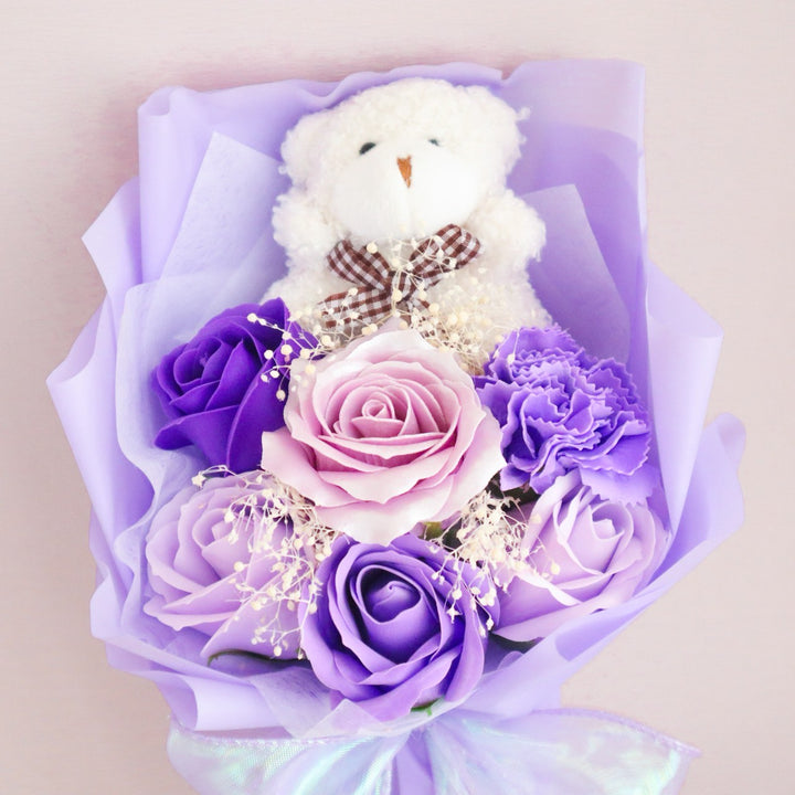 観賞用ソープフラワー:rafulu】 エアリーベアブーケ（全2種