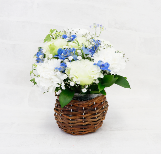【生花】お供えアレンジメント S　ブルー系