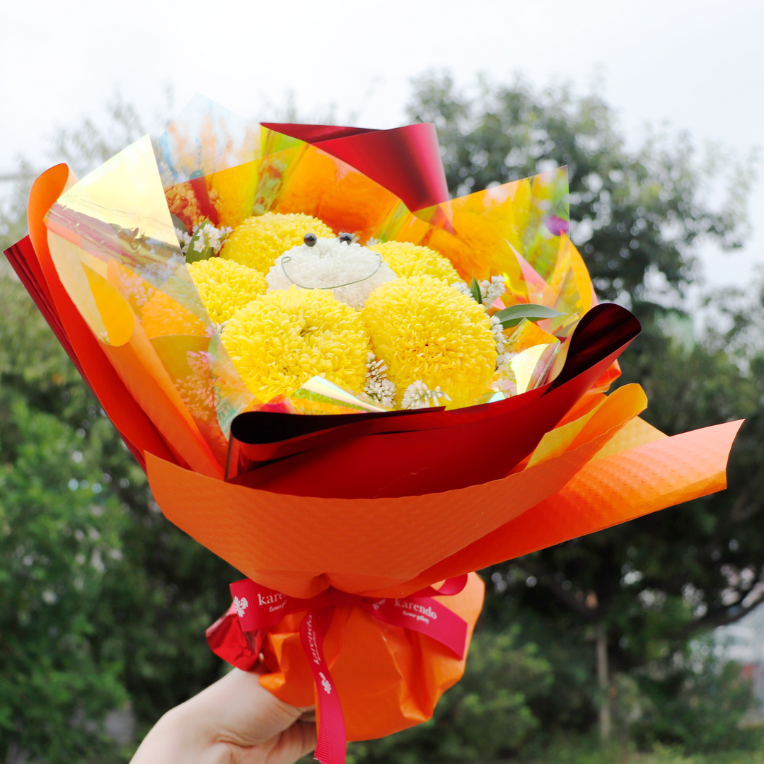 EC限定【生花】ポンポンハウオリブーケ – karendo online shop