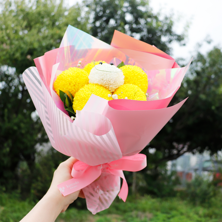 EC限定【生花】ポンポンハウオリブーケ – karendo online shop