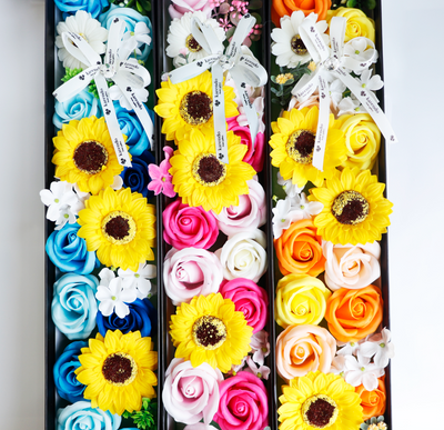 入浴用ソープフラワー:emi】ひまわりスマートボックス(全3色 入浴用ソープフラワー:emi】ひまわりスマートボックス(全3色