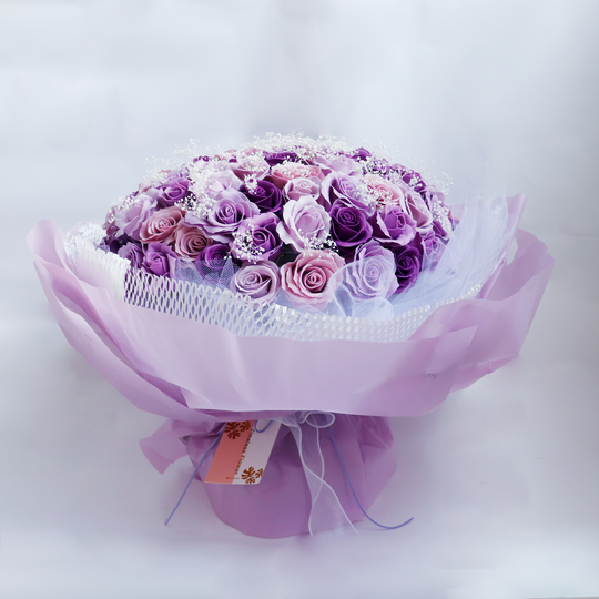 【観賞用ソープフラワー:rafulu】108本ラベンダーローズブーケ