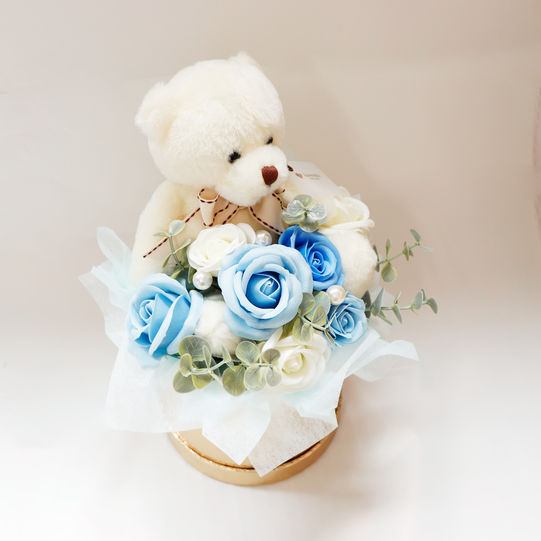 オルゴナイト くま お花くまさん ブルー系 オルゴナイト くま お花くまさん ブルー系