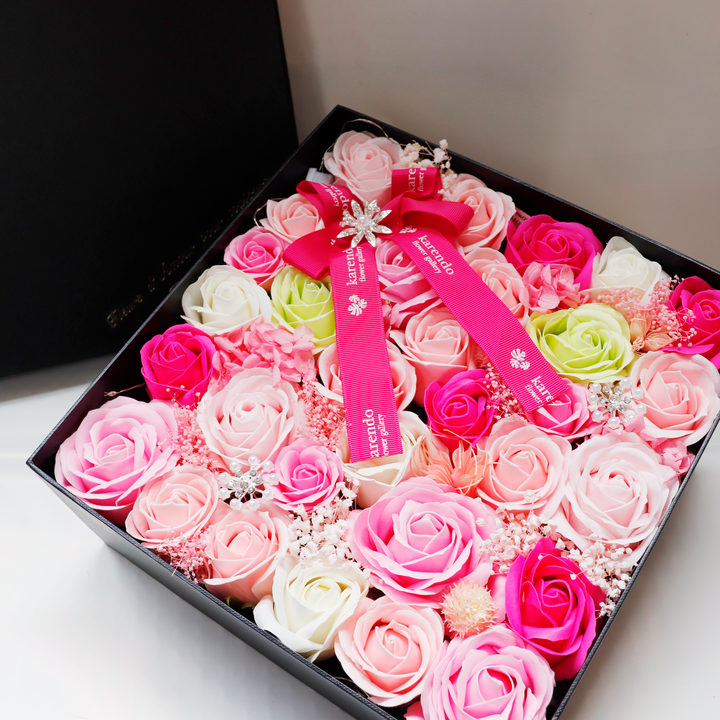 観賞用ソープフラワー:rafulu】LED付コフレ・ノワールL（全5色