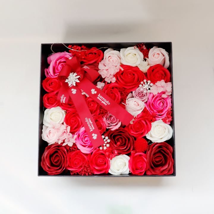 観賞用ソープフラワー:rafulu】LED付コフレ・ノワールL（全5色