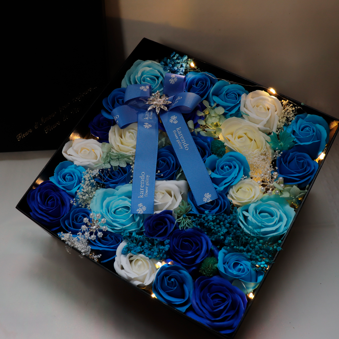 観賞用ソープフラワー:rafulu】LED付コフレ・ノワールL（全5色