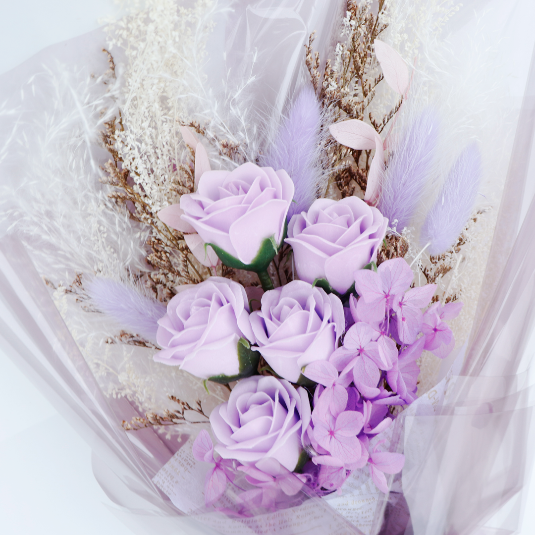 ♡かほの♡ドライフラワーブーケbule&Lightpurple♡ タイムレスドライブーケL – karendo online shop