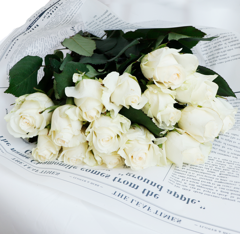<該当日お届けのみ>【生花】週替わりご自宅用切花セット＜バラ：ホワイト系＞