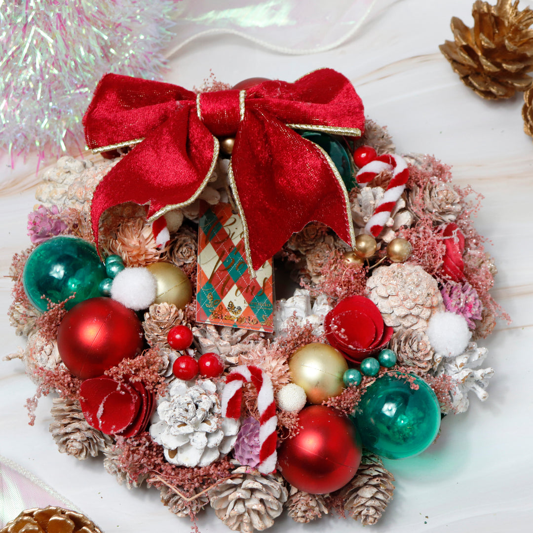 クリスマスリース 赤と緑のアレンジメント 2025クリスマスリース】ノエル・キャンディ – karendo online shop