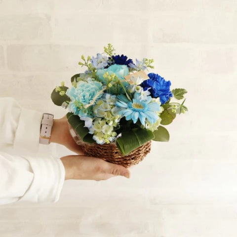 青色系 造花アレンジメント 約1.5m 青色系 造花アレンジメント 約1.5m アレンジ0169】BlueRose