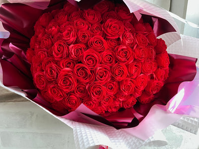 【入浴用ソープフラワー：emi】赤バラ108本の花束