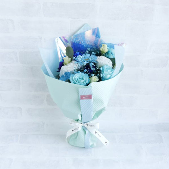 【生花】カラードおまかせ花束（ブーケ）　＜ブルー系＞