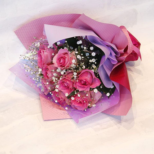 【生花】エイトローズ_ピンク（本数の意味：感謝）