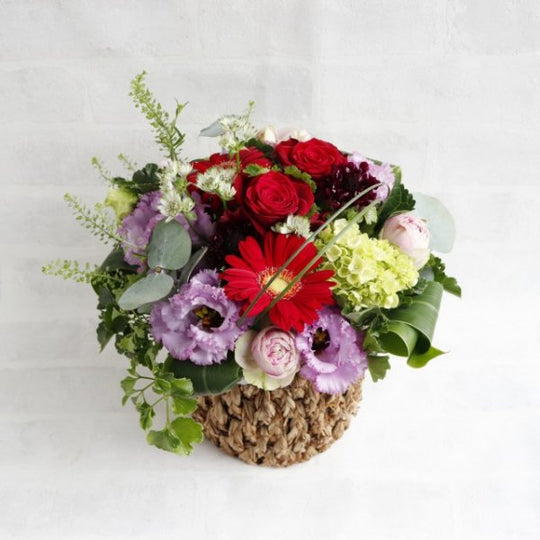 【生花】アレンジメント（レッドミックス）
