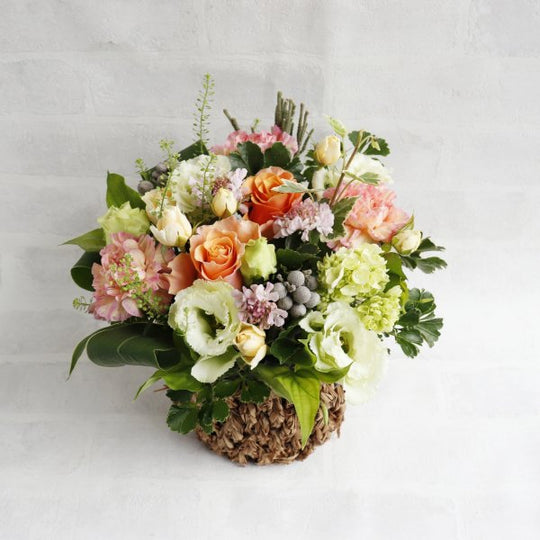 【生花】アレンジメント （オレンジパステルミックス）