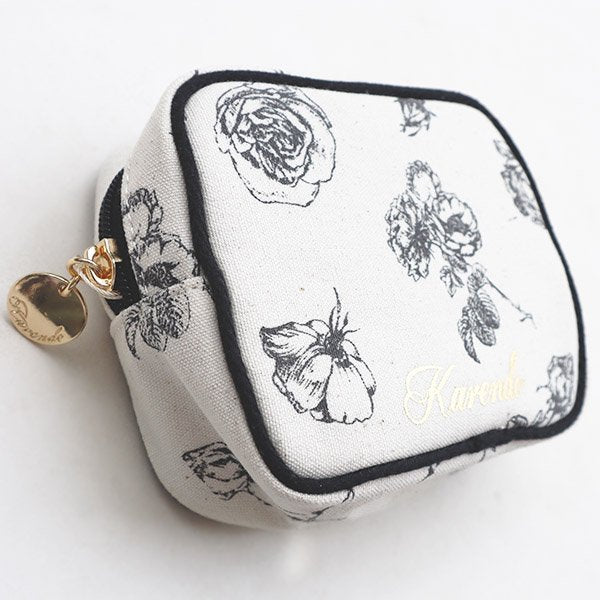 モノトーン花柄スクエアポーチ – karendo online shop
