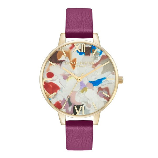 【ギフトセット】ポップアート - デミ エコ カンフェティ ダイヤル オーキッド & ペール ゴールド メッシュウォッチ ＆ ストラップセット（OLIVIA BURTON /OBGSET153）
