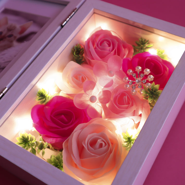 観賞用ソープフラワー:rafulu】LED付フォトスタンド（全3色