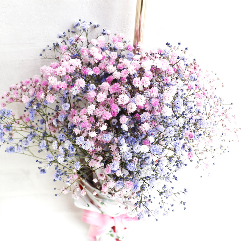 【最短9/21お届け～】【生花　かすみ草】Umbrella Bouquet｜プティローズ柄（アイボリー）
