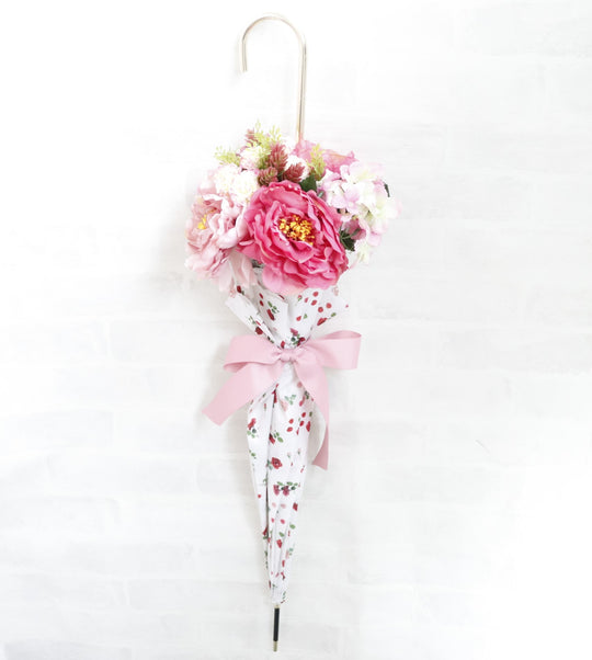 【アーティフィシャルフラワー】Umbrella Bouquet｜プティローズ柄（アイボリー）