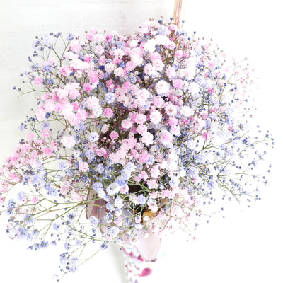 【最短9/21お届け～】かすみ草】Umbrella Bouquet｜ピンクスカーフ柄